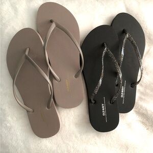 Two pair of old navy flip flops, size 9